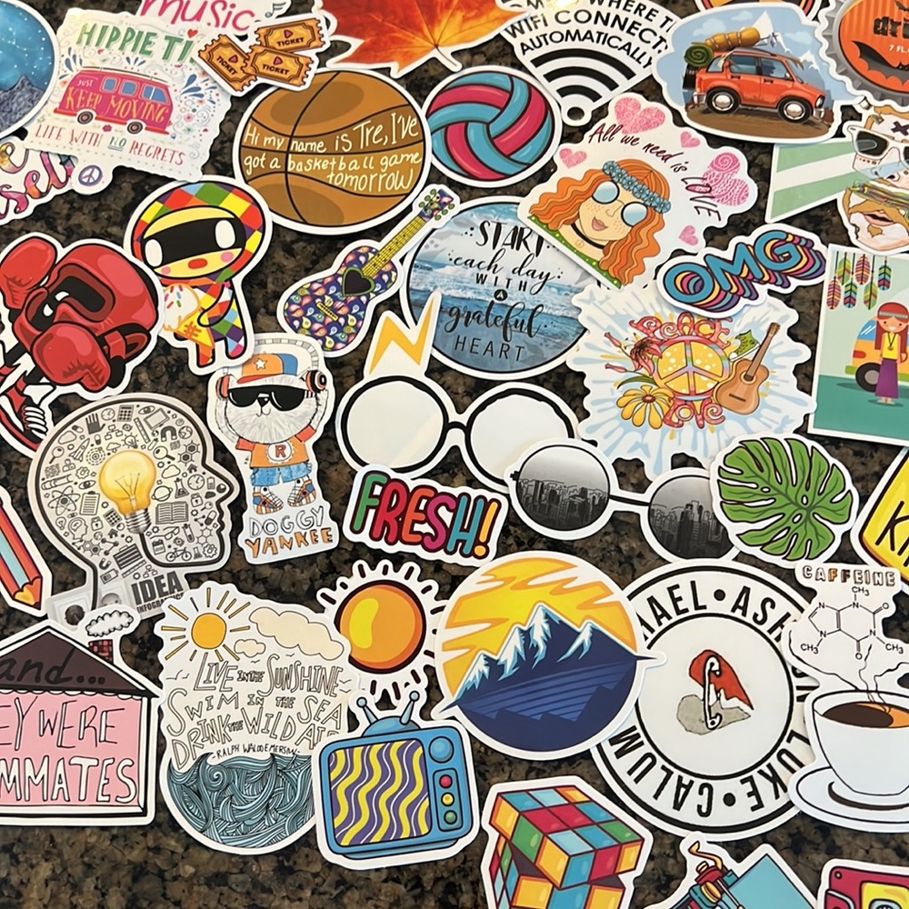 Assorted Stickers / Water Bottle Sticker Bundle (75)